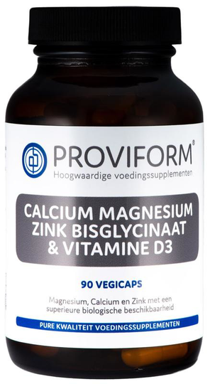 Proviform Calcium magnesium zink bisglycinaat & D3 (90 Vegetarische capsules)