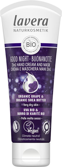Lavera Good night 2-in-1 handcreme & masker bio EN-IT (75 Milliliter)