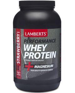 Lamberts Whey Proteïne met aardbeien smaak + Magnesium