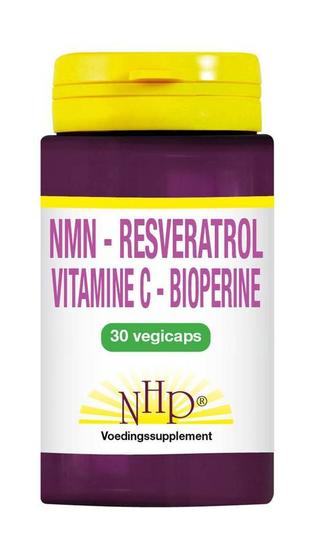 NHP NMN Resveratrol vitamine C bioperine (30 Vegetarische capsules)