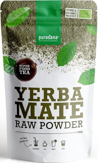 Purasana Yerba mate thee poeder/poudre vegan bio (100 Gram)