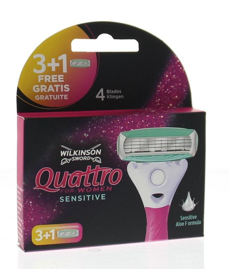 Wilkinson Quattro woman sensitive mesjes 3 + 1 (4 Stuks)