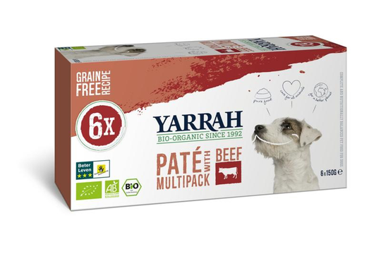 Yarrah Multipack hond met pate rund biologisch (150 Gram)