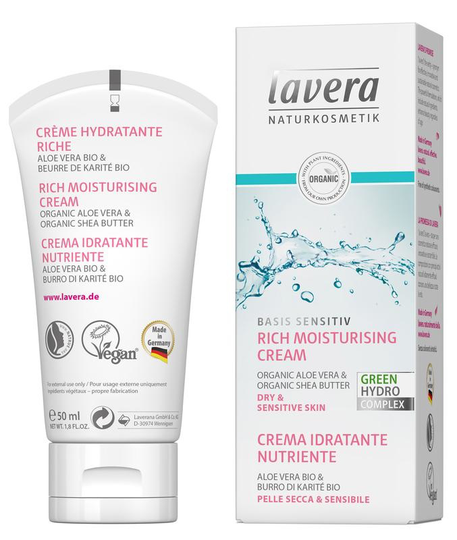 Lavera Basis Sensitiv rijke hydraterende creme bio EN-IT (50 Milliliter)