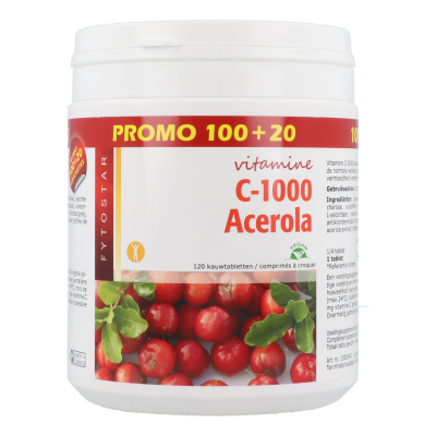 Fytostar Vitamine C-1000 Acerola | 120 kauwtabletten