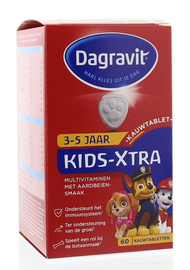 Dagravit Multi kids aardbei 3-5 jaar (60 Kauwtabletten)