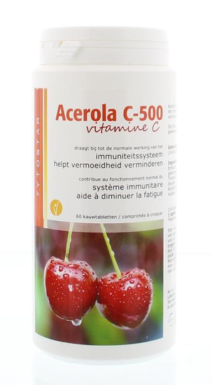 Fytostar Acerola vitamine C500 kauwtablet (60 Tabletten)
