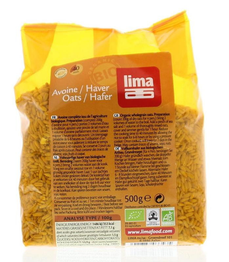 Lima Haver hele korrel bio (500 Gram)
