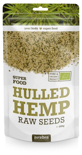 Purasana Gepeld hennepzaad hulled hemp seeds bio (200 Gram)