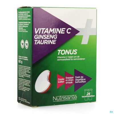 Nutrisanté Vitamine C Ginseng Taurine | 24 kauwtabletten