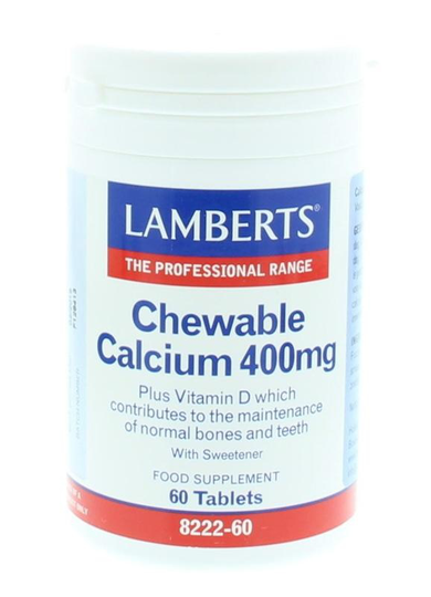 Lamberts Calcium 400mg kauwtabletten + Vit. D en Fos (60 Kauwtabletten)