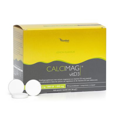 Sanifort Calcimag - VitD3 1000 mg - 880UI/450 mg Citroen | 90 kauwtabletten