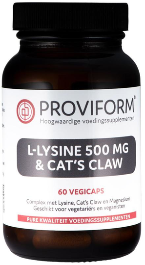 Proviform L-Lysine 500 mg & cats claw (60 Vegetarische capsules)