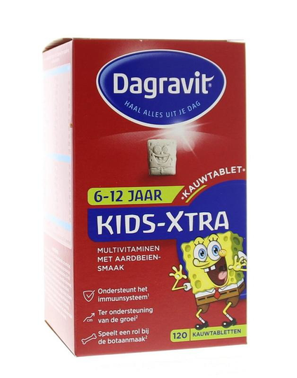 Dagravit Multi kids framboos 6-12 jaar (120 Kauwtabletten)