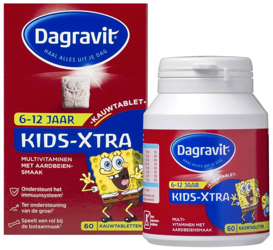 Dagravit Multi kids-xtra 6-12 jaar (60 Kauwtabletten)