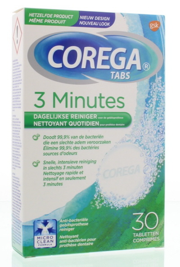 Corega Tabletten 3 minuten (30 Tabletten)