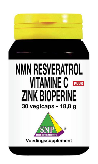 SNP NMN Resveratrol gebufferde vit C zink bioperine (30 Vegetarische capsules)