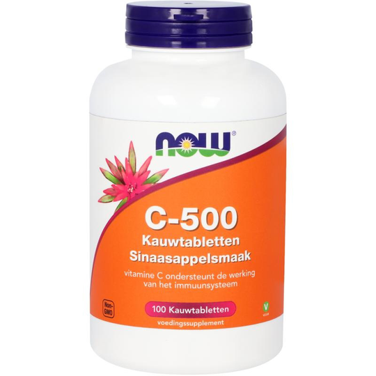 NOW Foods Vitamine C500 Kauwtabletten Sinaasappelsmaak