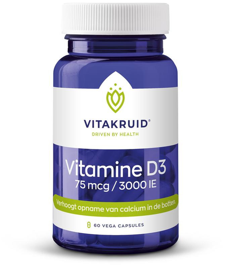 Vitakruid Vitamine D3 75mcg/3000IE (60 Vegetarische capsules)