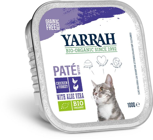 Yarrah Kattenvoer pate met kip en kalkoen bio (100 Gram)