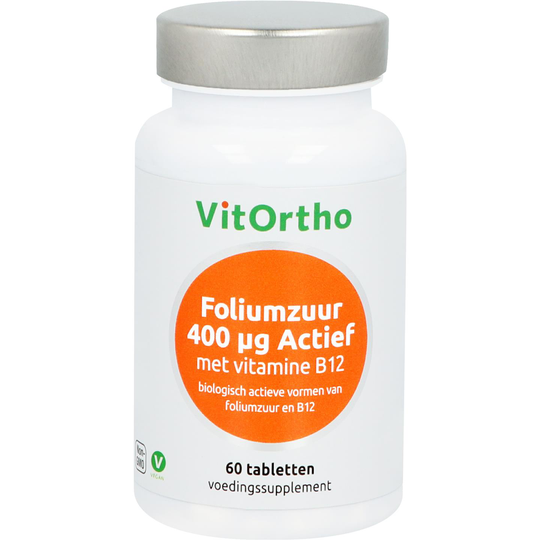 Foliumzuur 400 mcg Actief met vitamine B12