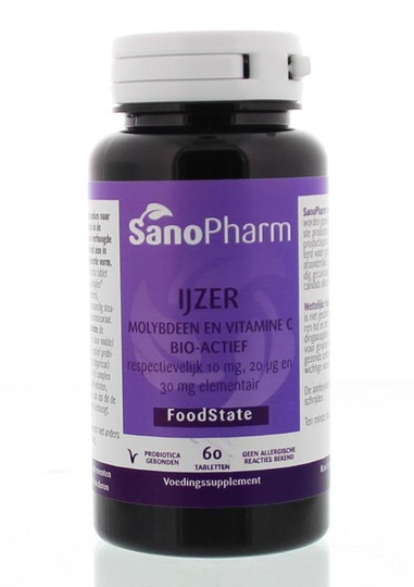 Sanopharm IJzer 10 mg & moly 20 mcg & C 30 mg (60 Tabletten)