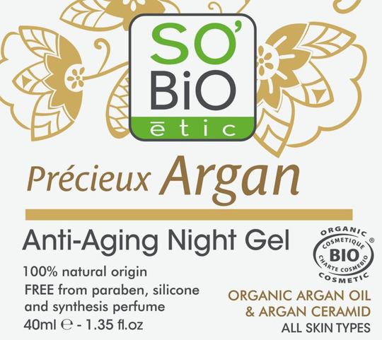 So Bio Etic Argan anti-aging night gel (40 Milliliter)