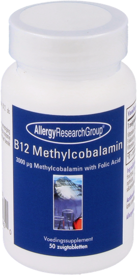 B12 Methylcobalamin with Folic Acid (50 Lozenges) - Allergy Research