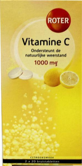 Roter Bruistabletten citroen vit C duopack (40 Bruistabletten)