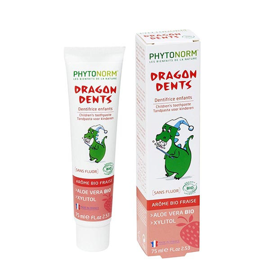 Phytonorm Dragondent kind tandpasta aardbei (75 Milliliter)
