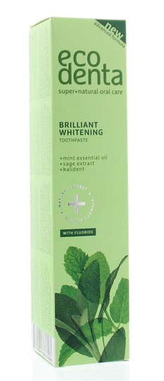 Ecodenta Tandpasta whitening muntolie en salie extract (100 Milliliter)