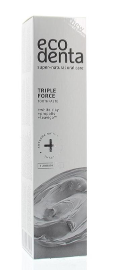 Ecodenta Tandpasta extra triple effect witte klei (100 Milliliter)
