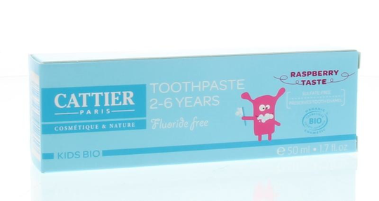 Cattier Tandpasta framboos 2-6 jaar (50 Milliliter)
