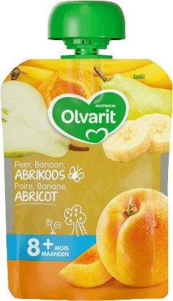 Olvarit Knijpzakje abrikoos peer banaan 8M862 (90 Gram)
