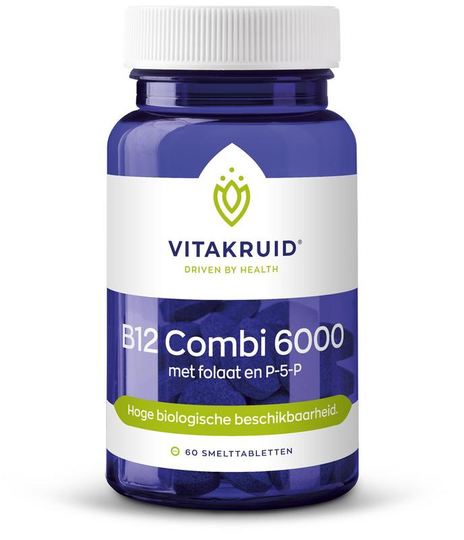 Vitakruid B12 Combi 6000 met folaat & P-5-P (60 Tabletten)