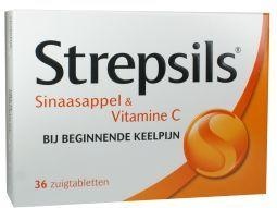 Strepsils Sinaasappel / Vitamine C (36 Zuigtabletten)