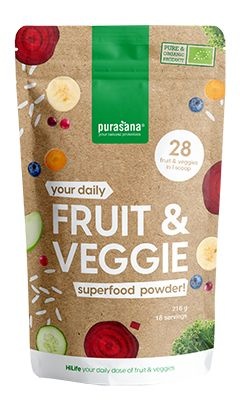 Purasana Fruit & Veggie superfood poeder/poudre vegan bio (216 Gram)