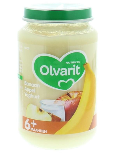 Olvarit Banaan appel yoghurt 6M50 (200 Gram)