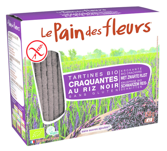 Pain Des Fleurs Zwarte rijst crackers bio (150 Gram)