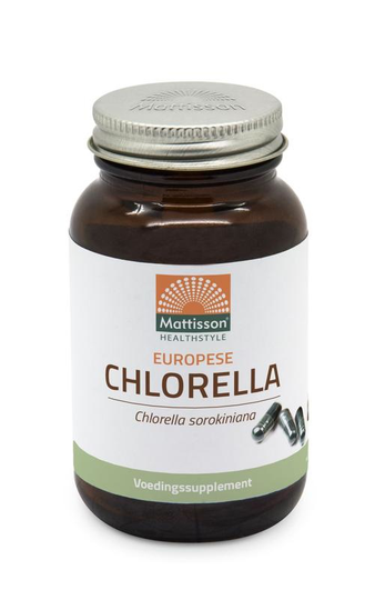 Mattisson Europese chlorella capsules 775mg bio (90 Vegetarische capsules)