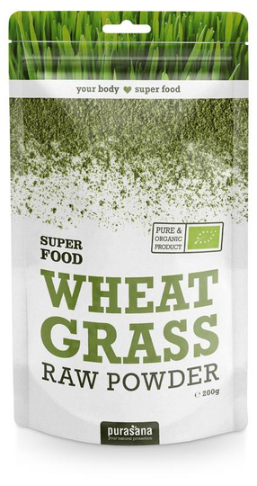 Purasana Tarwegras poeder/poudre herbe de ble vegan bio (200 Gram)