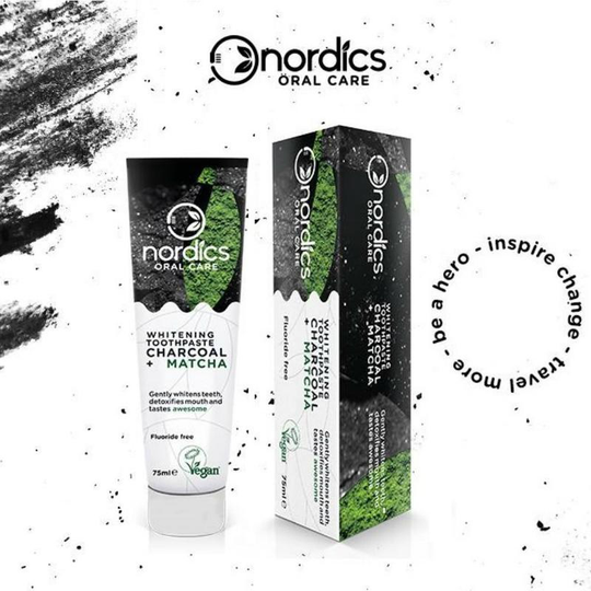Nordics Tandpasta charcoal matcha ultra white (75 Milliliter)