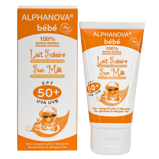 Alphanova Sun Sun zonnebrand milk baby SPF50 zonder parfum (50 Gram)