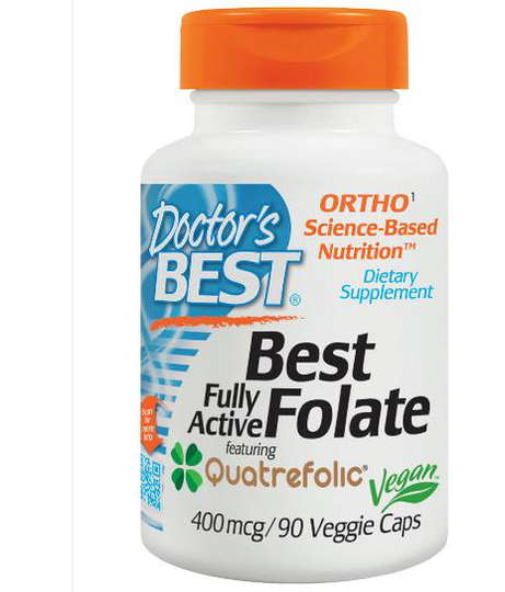 Best foliumzuur volledig actief met Quatrefolic 400 mcg (90 Veggie Caps) - Doctor's Best