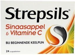 Strepsils Sinaasappel / Vitamine C (24 Zuigtabletten)