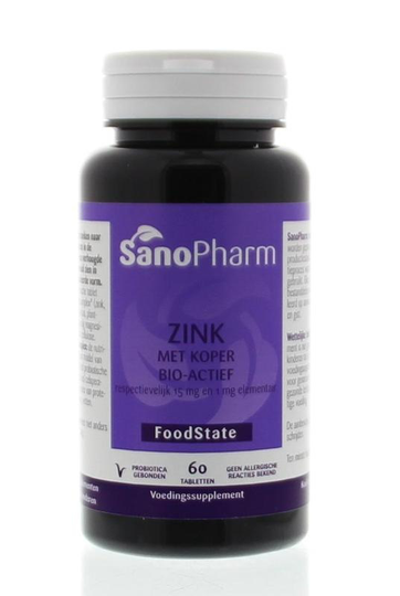 Sanopharm Zink 15mg & koper 1mg (60 Tabletten)