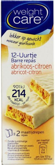 Weight Care Maaltijdreep abrikoos/citroen (2 Stuks)