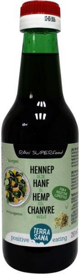 Terrasana Raw hennep olie koudgeperst in glas bio (250 Milliliter)