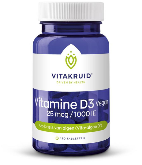 Vitakruid Vitamine D3 Vegan 25mcg /1000IE (120 Tabletten)
