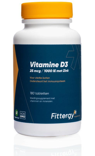 Fittergy Vitamine D3 25mcg met zink (180 Tabletten)
